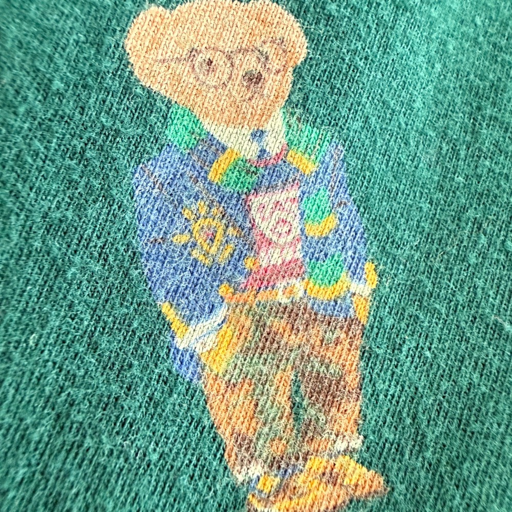 Polo Ralph Lauren Polo Bear Pajama Pants Vtg Size S Forest Green All Over Print